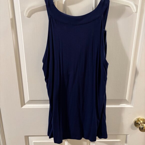Boston Proper Women's Navy Blue Embellished Sleeveless Tank Top ~ Medium - Picture 3 of 5